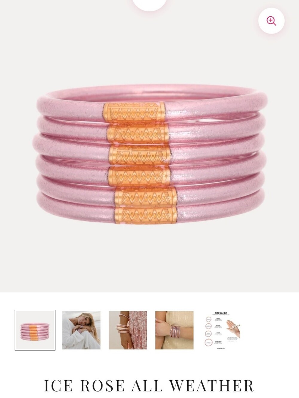 Budhagirl ice rose single all weather bangle Medium